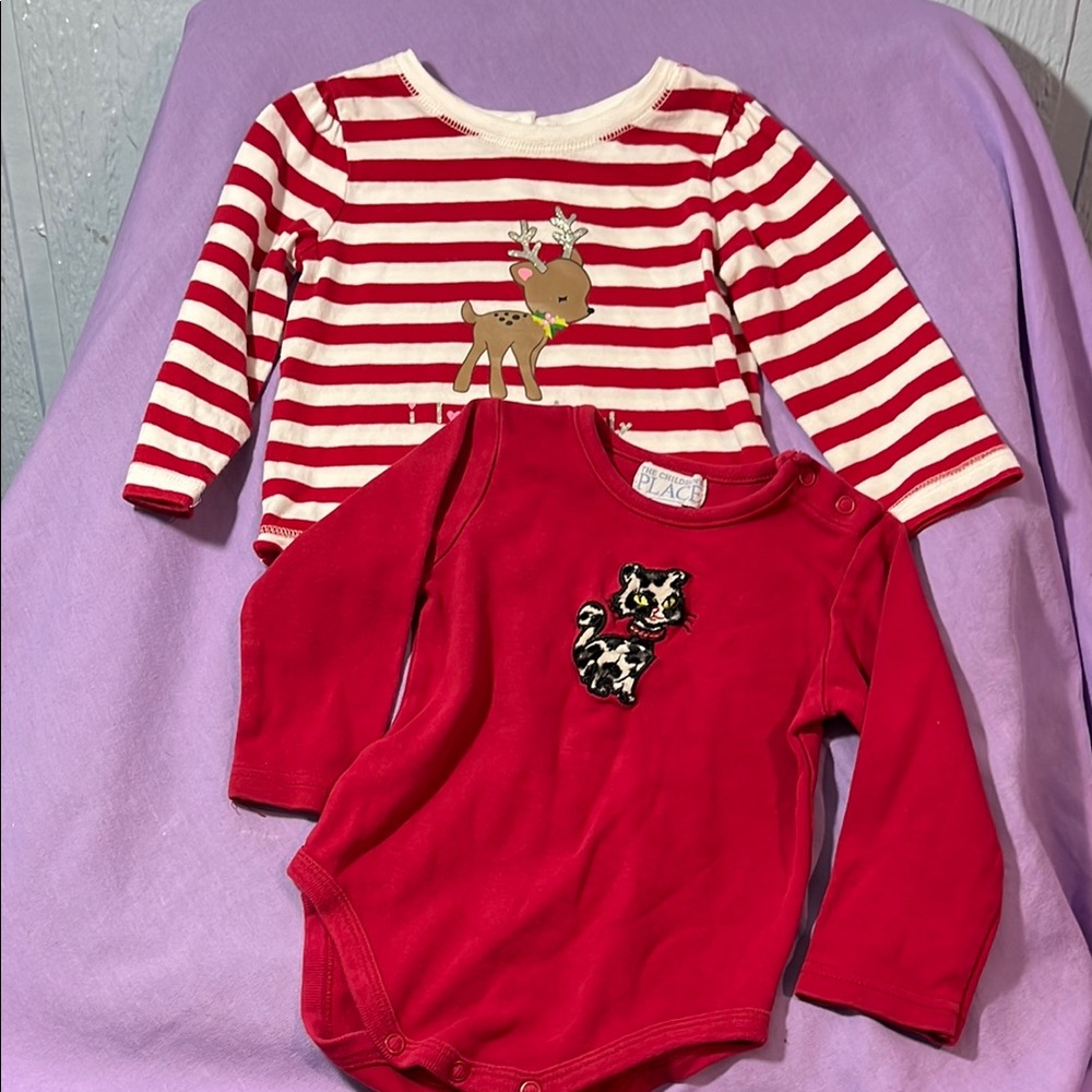 5 for $10 💜 long sleeve shirts size 12 months